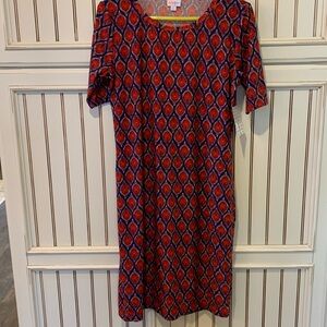 LuLaRoe Julia dress size L. The dress is brand new. Buttery soft.
